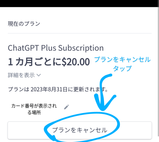 ChatGPT Plus解約手順-4