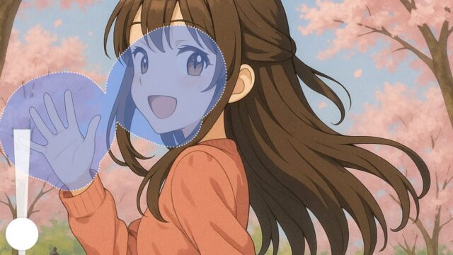 キャラの顔と手をマーク。