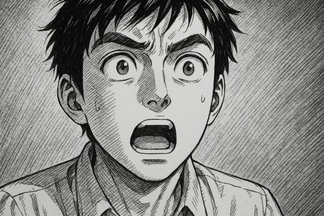 ChatGPTで生成した劇画風の漫画画像。