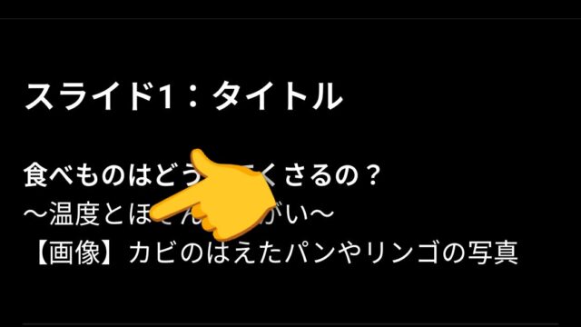 プレゼン用に画像を入れる箇所に「画像」と記述した出力例